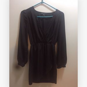 Honey Punch black wrap dress.